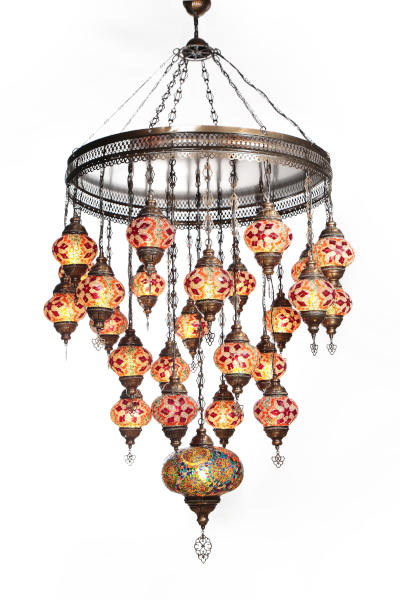 25in1 No2 Size Antique Mosaic Chandelier